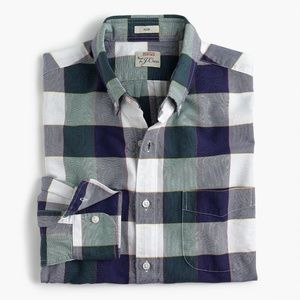 New J Crew American Cotton Plaid Slim Oxford Shirt